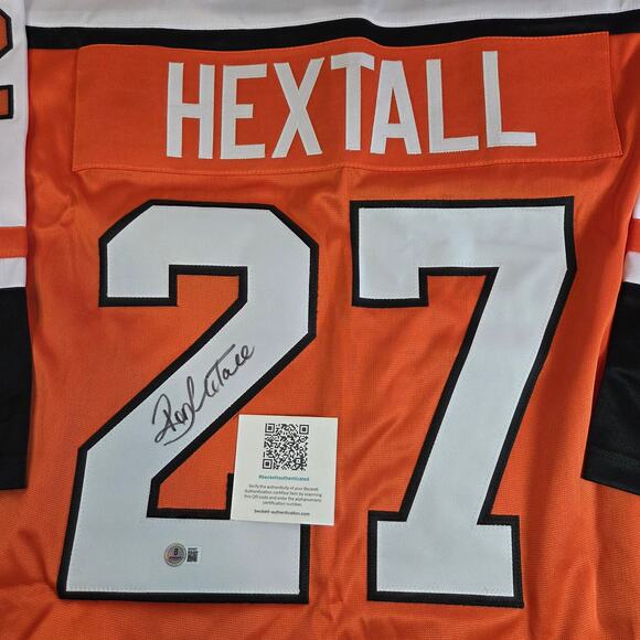 Ron Hextall #27 Philadelphia Flyers Signed Jersey Beckett Authenticated XL - Picture 3 of 16
